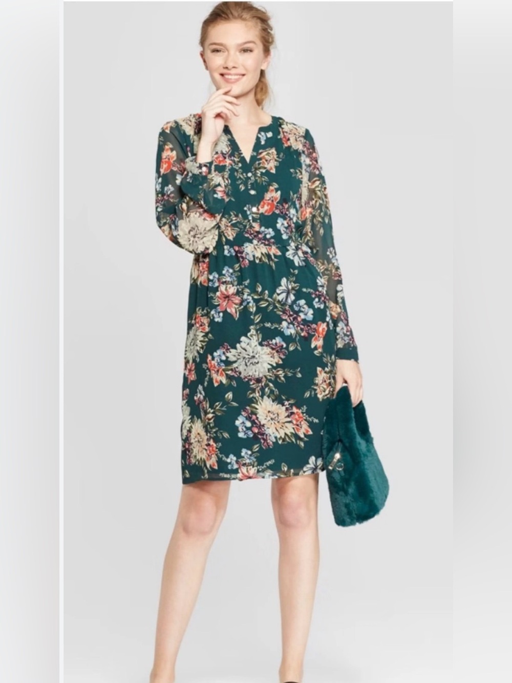 A NEW DAY.  beige label on black fabric